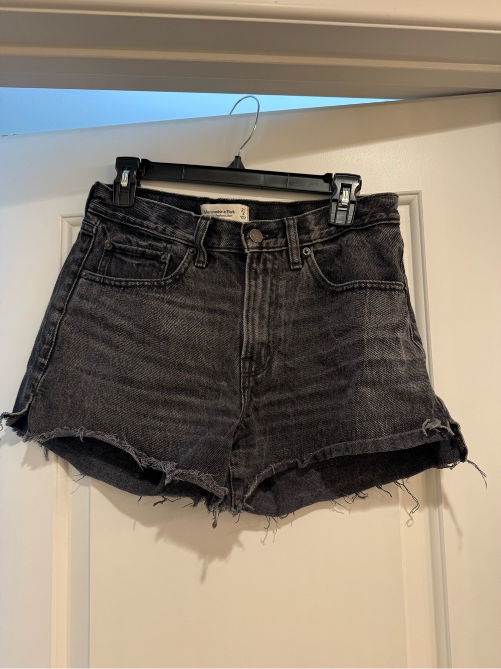 Abercrombie & Fitch Black Washed Denim Cutoff Shorts